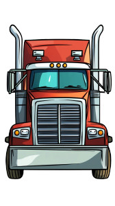 Cartoon Truck Icon Vinyl Car Decal Sticker – Waterproof & UV-Resistant 8"