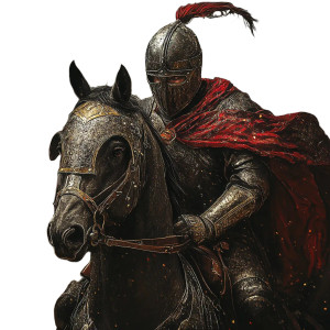 Helmeted Cavalry Warrior Vinyl Car Decal Sticker – Waterproof & UV-Resistant 8"