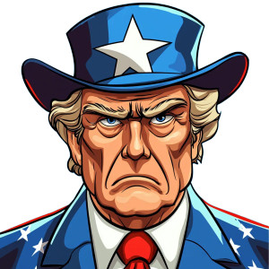 Tonald Drump Cartoon Vinyl Car Decal Sticker – Waterproof & UV-Resistant 8"