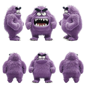 Angry Purple Muppet Vinyl Car Decal Sticker – Waterproof & UV-Resistant 8"