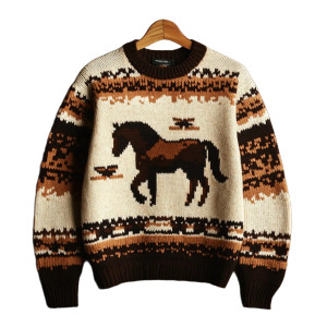 Vintage Horse Sweater Vinyl Car Decal Sticker – Waterproof & UV-Resistant 8"