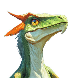 Green Pterosaur Portrait Vinyl Car Decal Sticker – Waterproof & UV-Resistant 8"