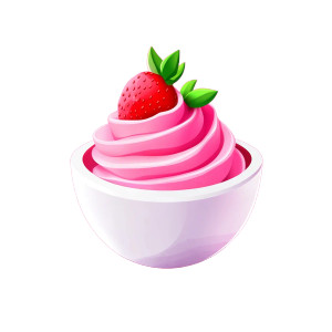 Strawberry Ice Cream Logo Vinyl Car Decal Sticker – Waterproof & UV-Resistant 8"