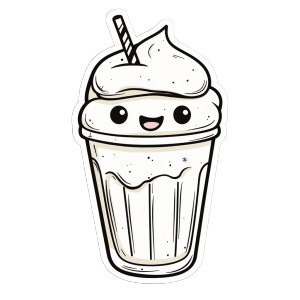 Kawaii Milkshake Sticker Vinyl Car Decal Sticker – Waterproof & UV-Resistant 8"