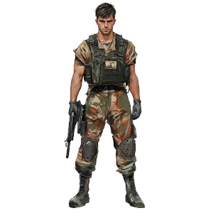 Apocalyptic Military Man Vinyl Car Decal Sticker – Waterproof & UV-Resistant 8"