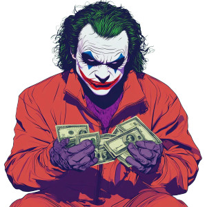 Angry Joker Tracksuit Vinyl Car Decal Sticker – Waterproof & UV-Resistant 8"