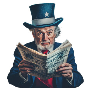 Uncle Sam Newspaper Vinyl Car Decal Sticker – Waterproof & UV-Resistant 8"