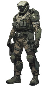 Military Character Concept Vinyl Car Decal Sticker – Waterproof & UV-Resistant 8"