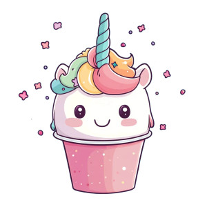 Kawaii Unicorn V2 Vinyl Car Decal Sticker – Waterproof & UV-Resistant 8"