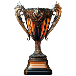 Metallic Trophy Vinyl Car Decal Sticker – Waterproof & UV-Resistant 8"