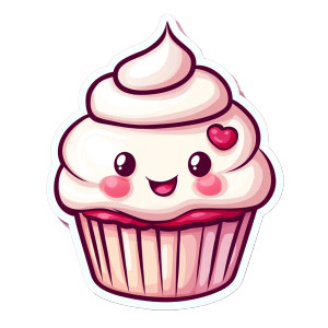 Whimsical Cupcake Vinyl Car Decal Sticker – Waterproof & UV-Resistant 8"