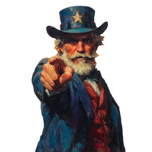 Uncle Sam Points V2 Vinyl Car Decal Sticker – Waterproof & UV-Resistant 8"