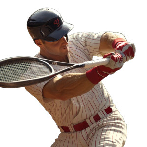 Baseball Player Tennis Swing Vinyl Car Decal Sticker – Waterproof & UV-Resistant 8"