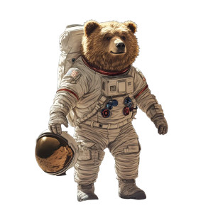 Astronaut Bear Moonwalk Vinyl Car Decal Sticker – Waterproof & UV-Resistant 8"
