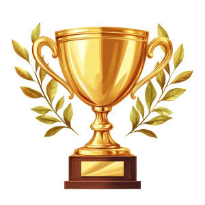 Golden Smooth Trophy Vinyl Car Decal Sticker – Waterproof & UV-Resistant 8"