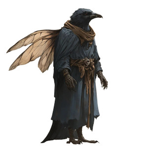 Raven-Humanoid Creature Vinyl Car Decal Sticker – Waterproof & UV-Resistant 8"