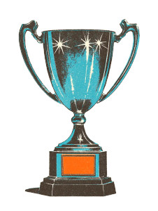 Vintage Blue Trophy Vinyl Car Decal Sticker – Waterproof & UV-Resistant 8"