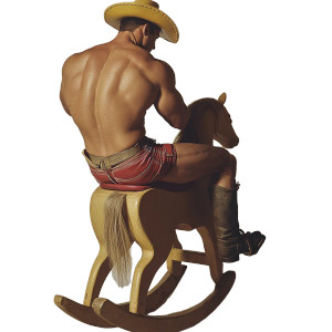 Cowboy On Rocking Horse Vinyl Car Decal Sticker – Waterproof & UV-Resistant 8"