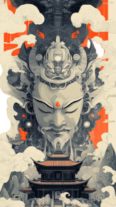 Vajra Bodhisattva Art V3 Vinyl Car Decal Sticker – Waterproof & UV-Resistant 8"