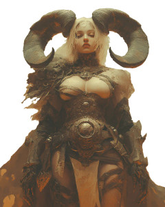 Horned Desert Villainess Vinyl Car Decal Sticker – Waterproof & UV-Resistant 8"