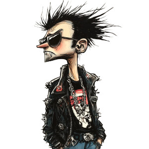 Punk Rocker Art Vinyl Car Decal Sticker – Waterproof & UV-Resistant 8" Punk Rocker Art Vinyl Car Decal Sticker – Waterproof & UV-Resistant 8"