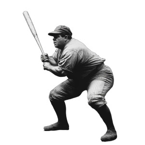 Babe Ruth Squatting Vinyl Car Decal Sticker – Waterproof & UV-Resistant 8"
