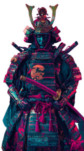 Vaporwave Baroque Samurai Vinyl Car Decal Sticker – Waterproof & UV-Resistant 8"