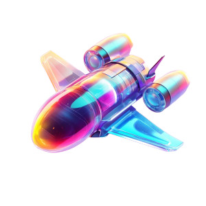 Cartoon Spacecraft Icon Vinyl Car Decal Sticker – Waterproof & UV-Resistant 8"