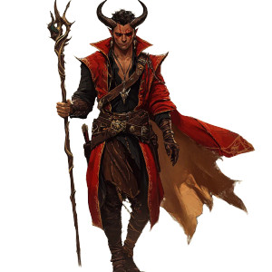 Tiefling Spellcaster Vinyl Car Decal Sticker – Waterproof & UV-Resistant 8"