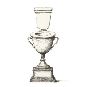 Toilet Trophy Vinyl Car Decal Sticker – Waterproof & UV-Resistant 8"