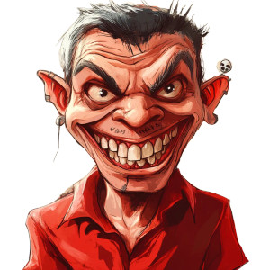 Devil Face Cartoon Vinyl Car Decal Sticker – Waterproof & UV-Resistant 8"