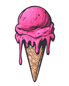 Drippy Pink Ice Cream Vinyl Car Decal Sticker – Waterproof & UV-Resistant 8"