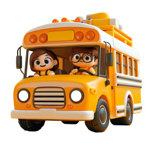 3D School Bus Vinyl Car Decal Sticker – Waterproof & UV-Resistant 8"