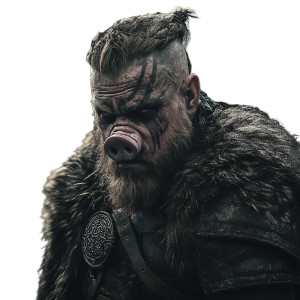 Pig-Faced Viking Vinyl Car Decal Sticker – Waterproof & UV-Resistant 8"