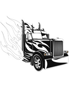 Flame Peterbilt Logo Vinyl Car Decal Sticker – Waterproof & UV-Resistant 8"
