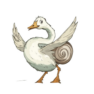 Goose-Snail Dancer Vinyl Car Decal Sticker – Waterproof & UV-Resistant 8"