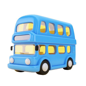 Blue Cartoon Bus V2 Vinyl Car Decal Sticker – Waterproof & UV-Resistant 8"
