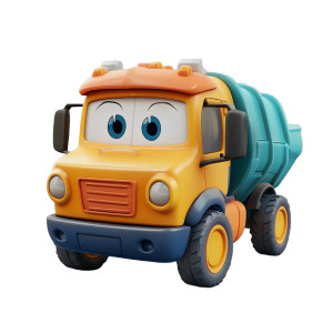 Cartoon Garbage Truck Vinyl Car Decal Sticker – Waterproof & UV-Resistant 8"