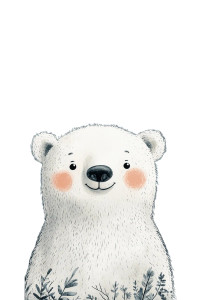 Smiling Polar Bear Vinyl Car Decal Sticker – Waterproof & UV-Resistant 8"