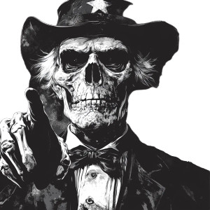 Skeleton Uncle Sam V4 Vinyl Car Decal Sticker – Waterproof & UV-Resistant 8"