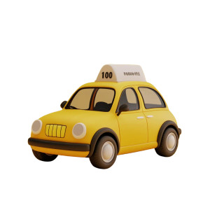 Cute 3D Taxi Vinyl Car Decal Sticker – Waterproof & UV-Resistant 8"