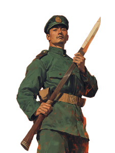 Chinese Soldier Portrait Vinyl Car Decal Sticker – Waterproof & UV-Resistant 8"