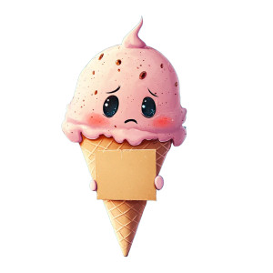 Sad Ice Cream Vinyl Car Decal Sticker – Waterproof & UV-Resistant 8"
