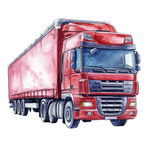 Trucker Lorry Illustration Vinyl Car Decal Sticker – Waterproof & UV-Resistant 8"