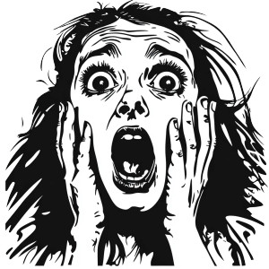 Terrified Screaming Girl Vinyl Car Decal Sticker – Waterproof & UV-Resistant 8"