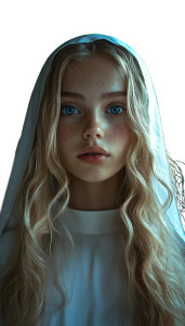 Blonde Nun Portrait Vinyl Car Decal Sticker – Waterproof & UV-Resistant 