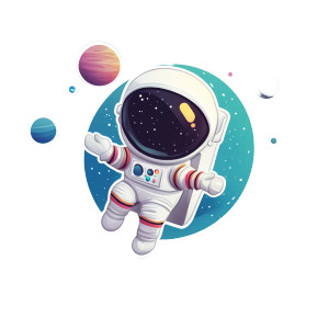Astronaut Data Explorer Vinyl Car Decal Sticker – Waterproof & UV-Resistant 8"