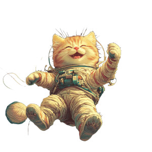 Space Cat Yarn Planets Vinyl Car Decal Sticker – Waterproof & UV-Resistant 8"