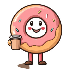 Donut With Coffee Vinyl Car Decal Sticker – Waterproof & UV-Resistant 8"