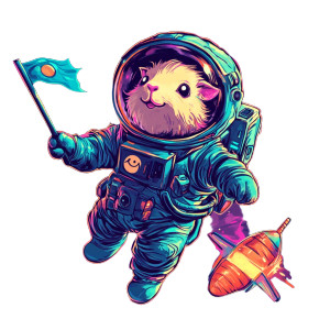 Guinea Pig Astronaut Vinyl Car Decal Sticker – Waterproof & UV-Resistant 8"